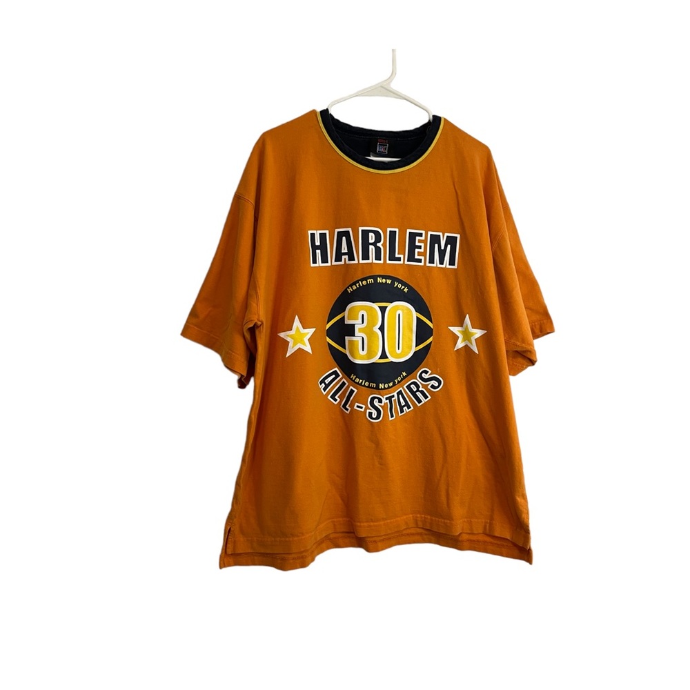 Boom X Harlem New York All Stars Headgear Street Ball Orange Tee T Shirt Size XL
